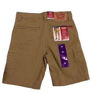 Levi's Boys Tan Cargo Shorts with Patch Label Sz 10 Stretch Interior Waistband